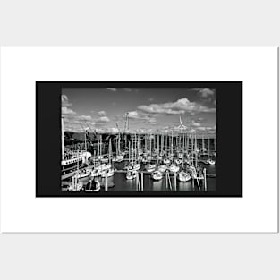 The Marina at South Harbour in Blyth, Northumberland - monochrome Posters and Art